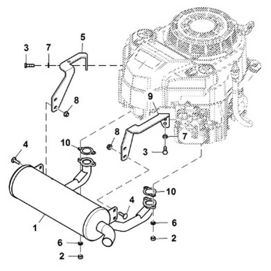 John Deere W48R - PC13630 - Muffler - ST940797