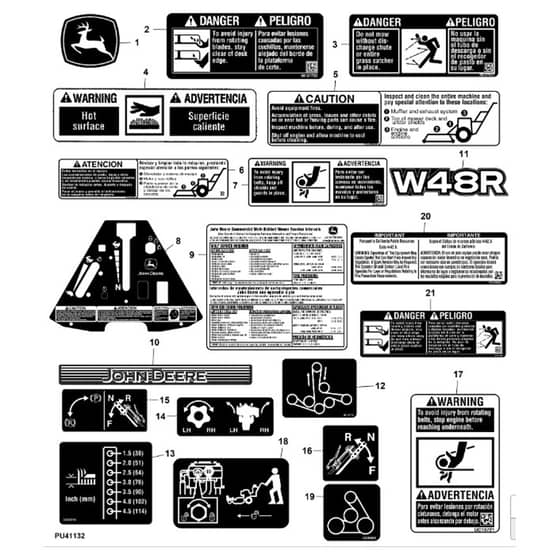 John Deere W48R - PC13630 - Labels - ST942249