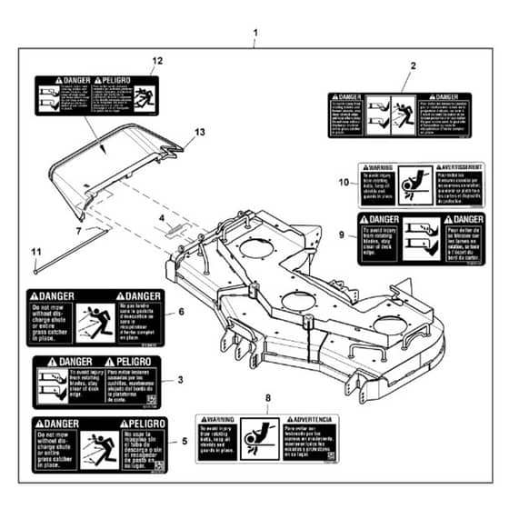 John Deere W52R - PC13631 - Mower Deck - ST942061