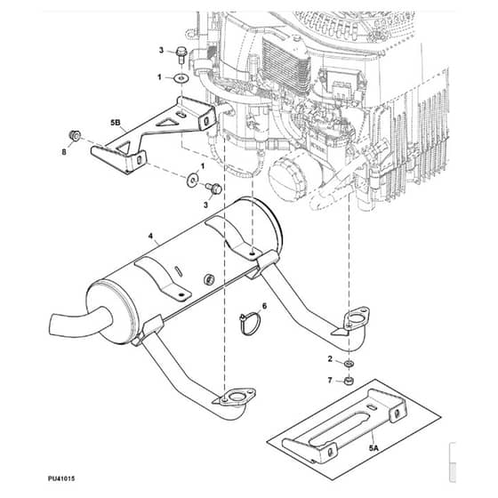 John Deere W61R - PC13632 - Muffler ( - 050000) - ST940293