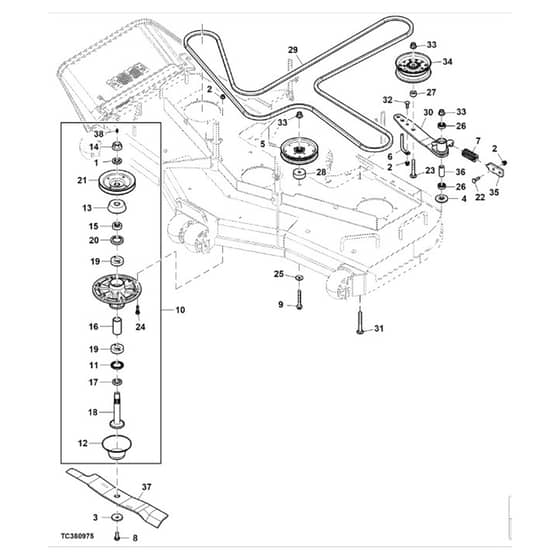 John Deere W61R - PC13632 - Mower Drive - ST942076