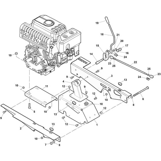 WB50 (K800H) - Oleo-Mac Flail Mower Frame Diagram