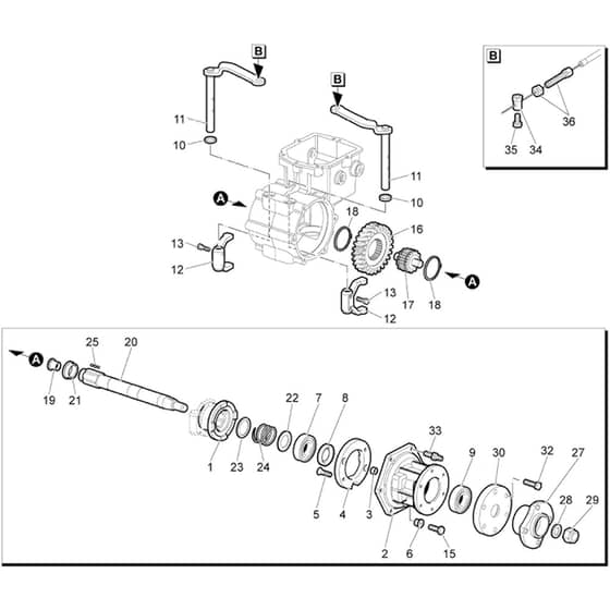 WB 100 - Oleo-Mac Flail Mower Speed gears of the change Diagram