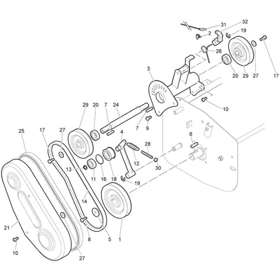 WB 100 - Oleo-Mac Flail Mower Transmission 02 Diagram