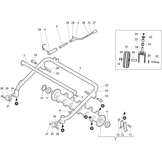 WB 80 - 2025 - Oleo-Mac Flail Mower Cutting unit (Rotor) Diagram