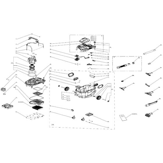 EGO WDV0900E - Wet - Dry Vacuum (Feb 2025) Main Assy Diagram