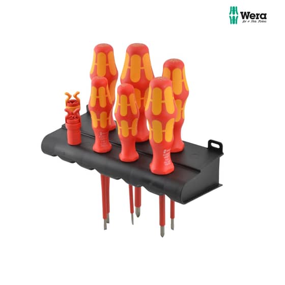 Wera Kraftform Plus VDE Screwdriver Set SL / PH with Screw Grips Set of 6 - TBK 160I/7
