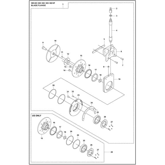 Husqvarna WS 440 HF - 967646602 - Blade Flange