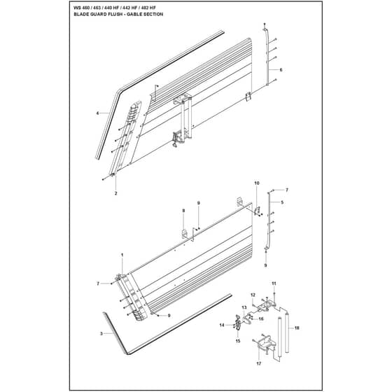 Husqvarna WS 482 HF - 967646702 - Blade Guard Flush Gable