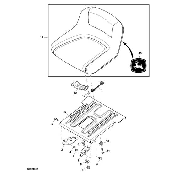John Deere X106 - PC13343 - Seat - ST901709