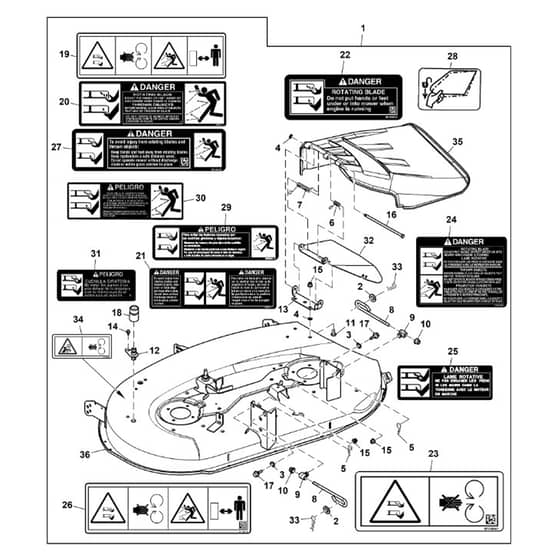 John Deere X106 - PC13343 - Mower Deck - ST916482