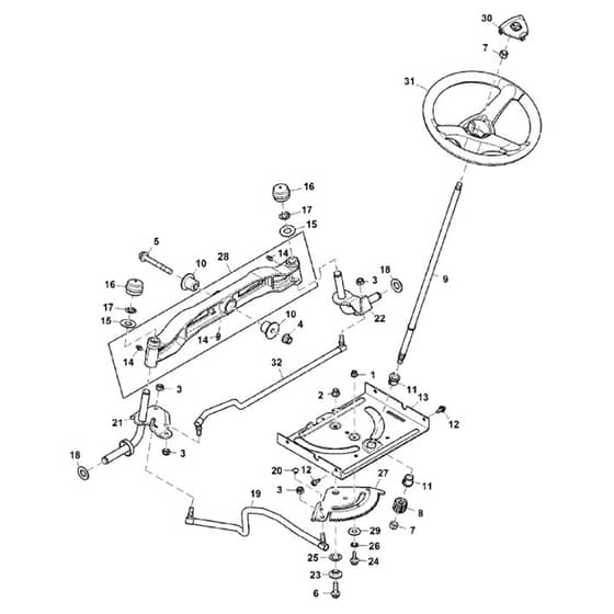 John Deere X107 - PC13997 - Steering Wheel - ST1010366