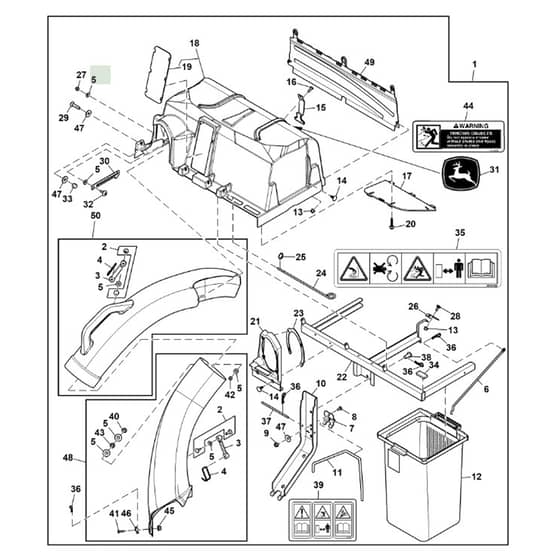 John Deere X107 - PC13997 - Material Collection - ST1015315