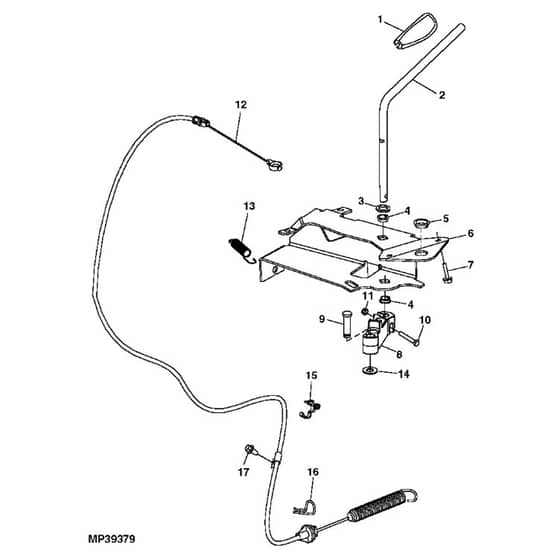 John Deere X110 - PC9636 - PTO LEVER - ST163890