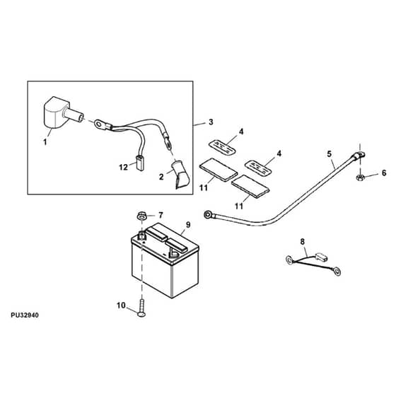 John Deere X110 - PC9636 - Battery - ST244998