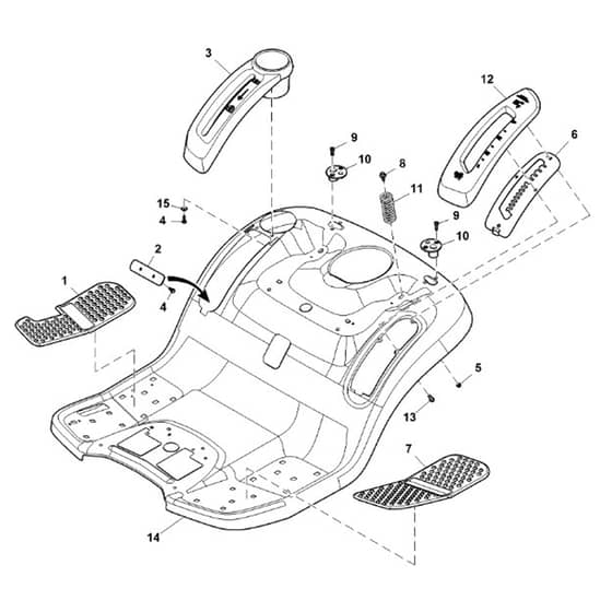 John Deere X115R - PC12386 - Fenderdeck - ST800318