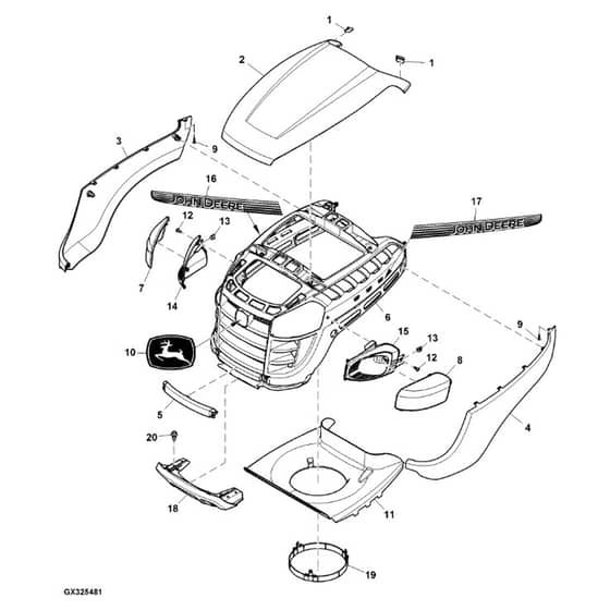 John Deere X116R - PC13346 - Hood - ST925525