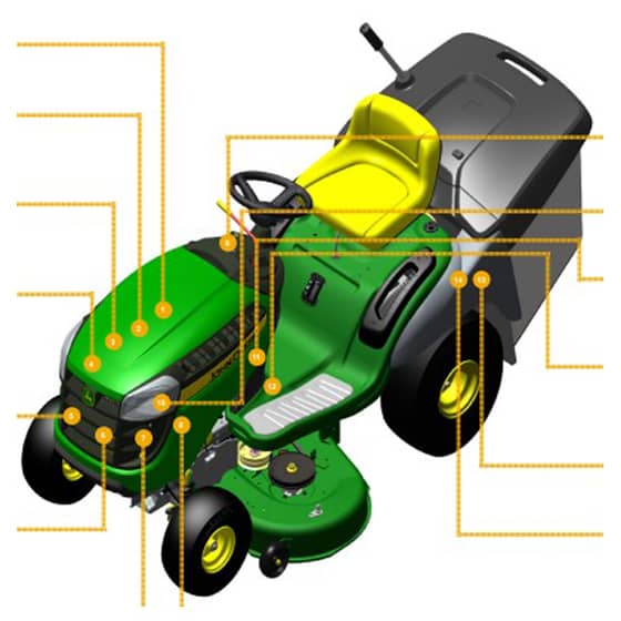 John Deere X116R Tractor - Quick Reference Guide