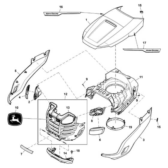 John Deere X117R - PC16000 - Hood - ST1011517