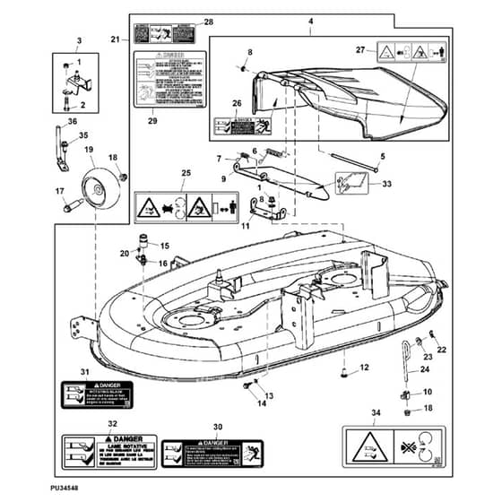 John Deere X120 - PC9637 - Mower Deck - ST245030