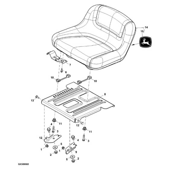 John Deere X125 - PC10449 - Seat - ST245984