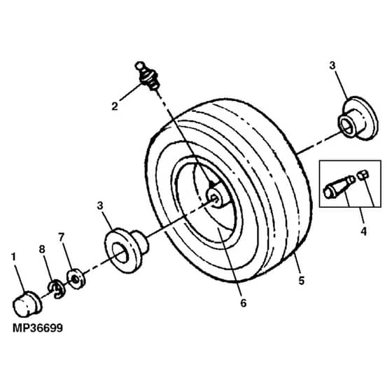 John Deere X125 - PC10449 - Wheel - ST246017