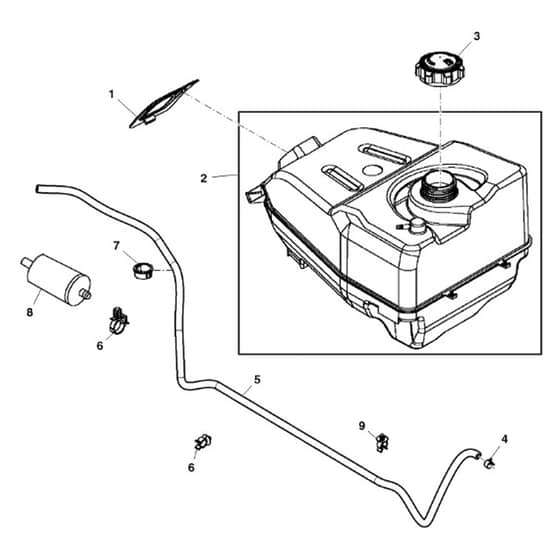 John Deere X125 - PC10449 - Fuel Tank - ST696354