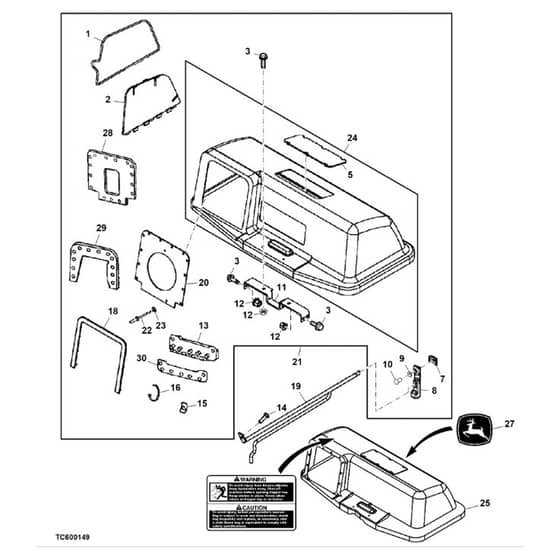 John Deere X125 - PC10449 - Hopper Top - ST800757