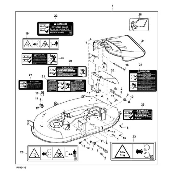 John Deere X125 - PC10449 - Mower Deck - ST977674