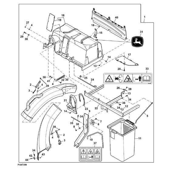 John Deere X126 - PC13344 - Material Collection - ST1006588