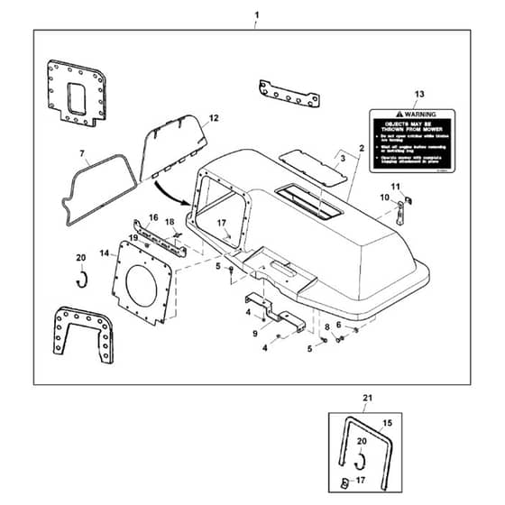 John Deere X126 - PC13344 - Hopper Top - ST965287