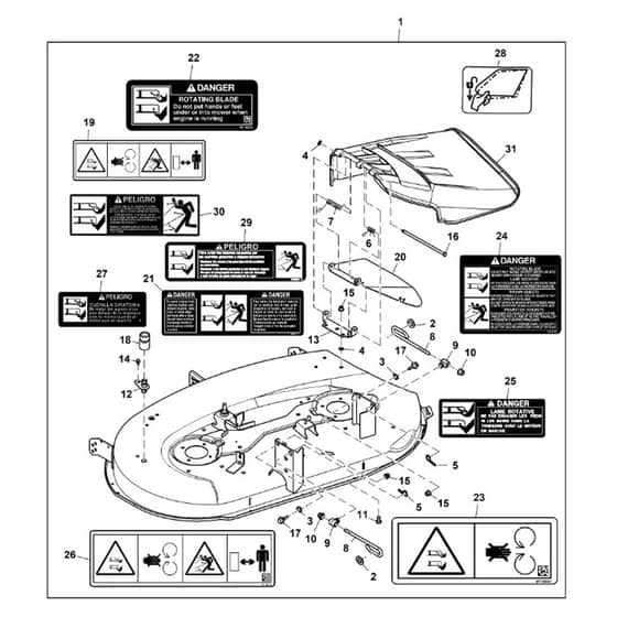 John Deere X126 - PC13344 - Mower Deck - ST977674