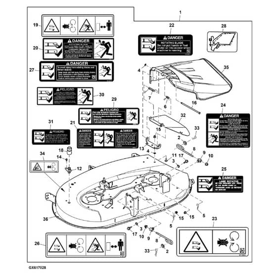 John Deere X126 - PC13344 - Mower Deck - ST989092