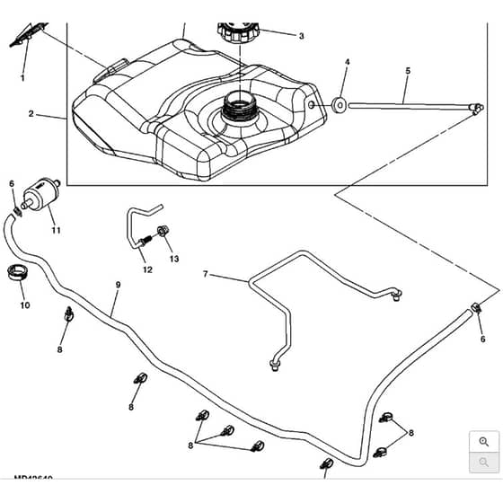 John Deere X130R - PC10316 - Fuel Tank - ST247235