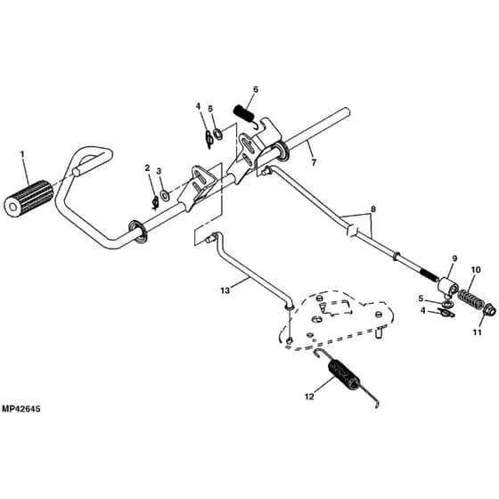 John Deere X130R - PC10316 - Brake Pedal - ST247252