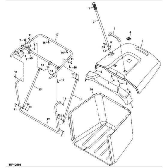 John Deere X130R - PC10316 - Grass Collector - ST247274
