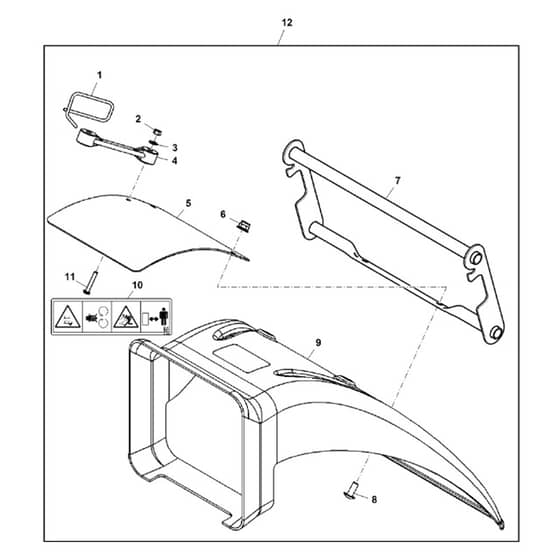 John Deere X135R - PC11760 - Rear Deflector - ST247297