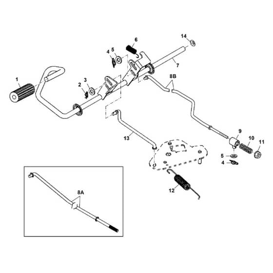 John Deere X135R - PC11760 - Brake Pedal - ST728471