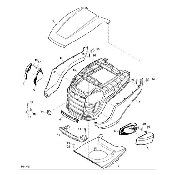 John Deere X135R - PC11760 - Hood - ST728481