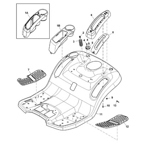 John Deere X135R - PC11760 - Fenderdeck - ST728487