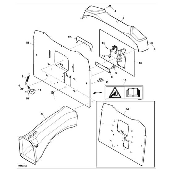 John Deere X135R - PC11760 - Chute Assembly - ST728528