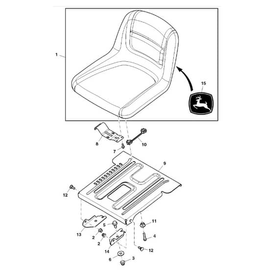 John Deere X135R - PC11760 - Seat - ST801852