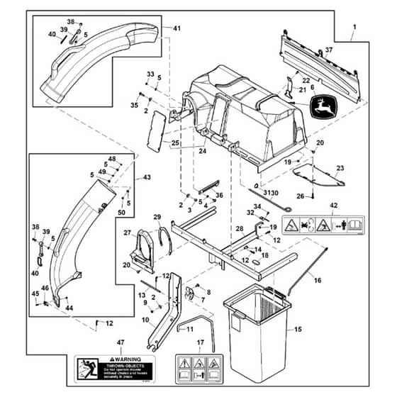 John Deere X140 - PC9638 - Material Collection - ST1023365