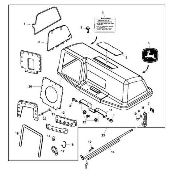 John Deere X145 - PC10450 - Hopper Top - ST247204