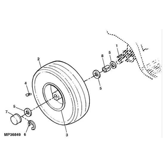 John Deere X145 - PC10450 - Rear Wheels - ST765058