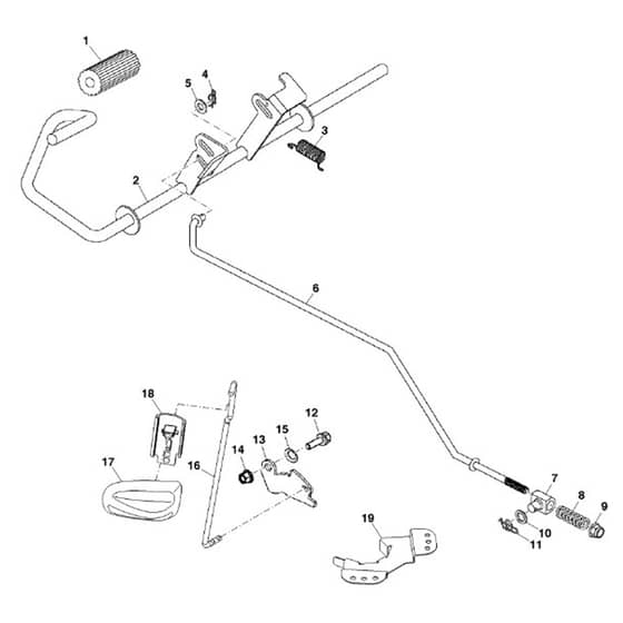 John Deere X145 - PC10450 - Brake Pedal - ST801091