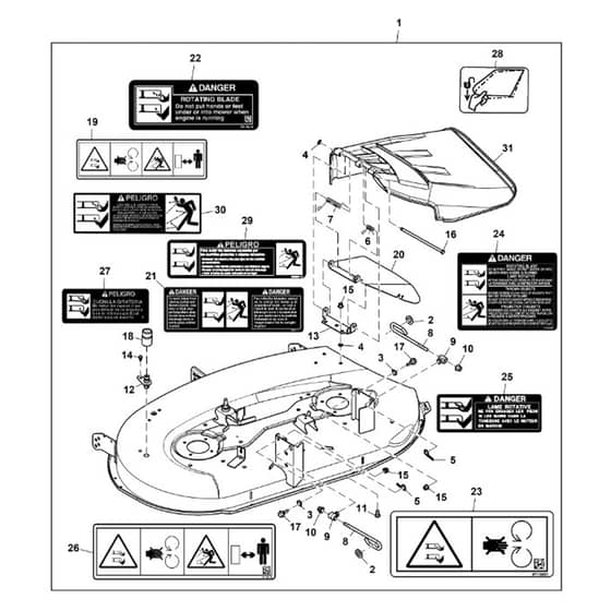 John Deere X145 - PC10450 - Mower Deck - ST977674