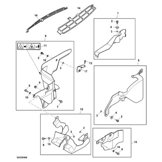 John Deere X146R - PC13347 - Shield Kit - ST1019647