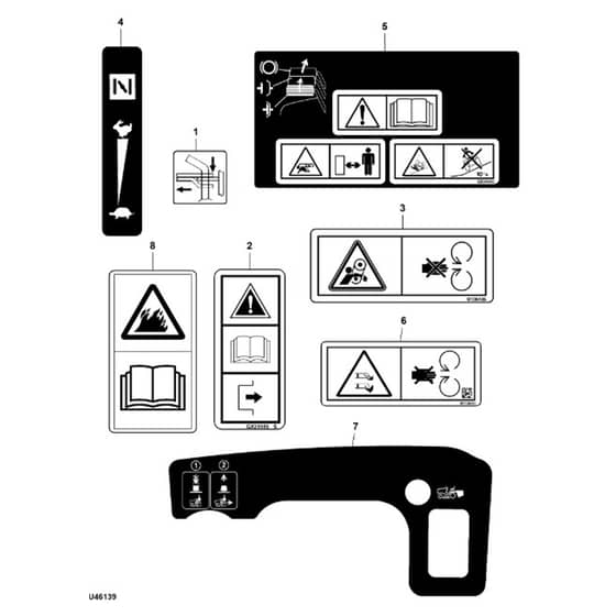 John Deere X147R - PC16001 - Labels - ST1015165