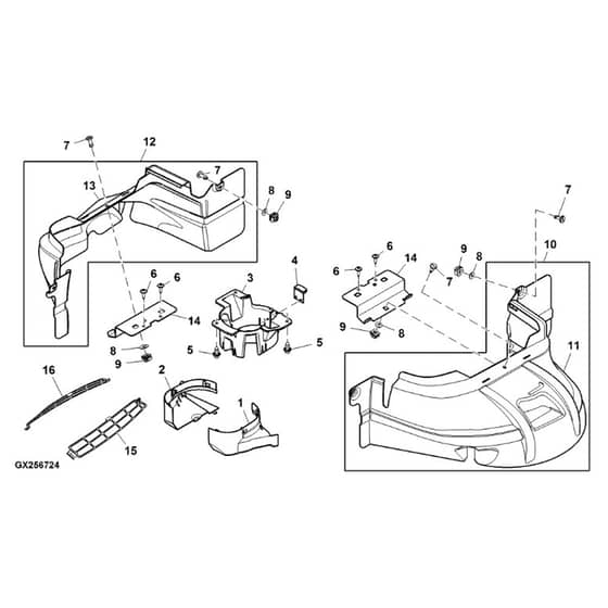 John Deere X165 - PC10451 - Eame Shielding - ST245861
